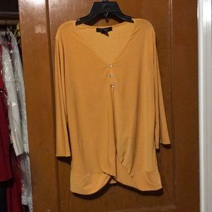 Mustard color top with rhinestones